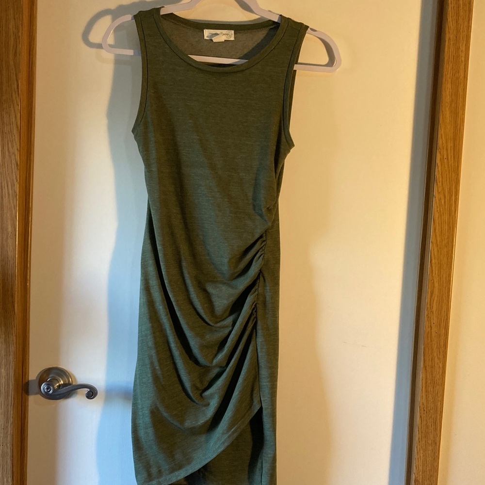 Treasure & Bond Asymmetrical Green Sleeveless Dress